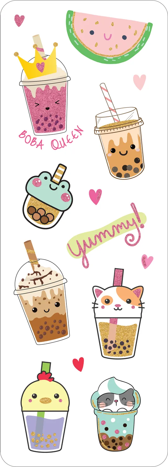 Peter Pauper Press Bubble Tea klistremerkesett 75 stk