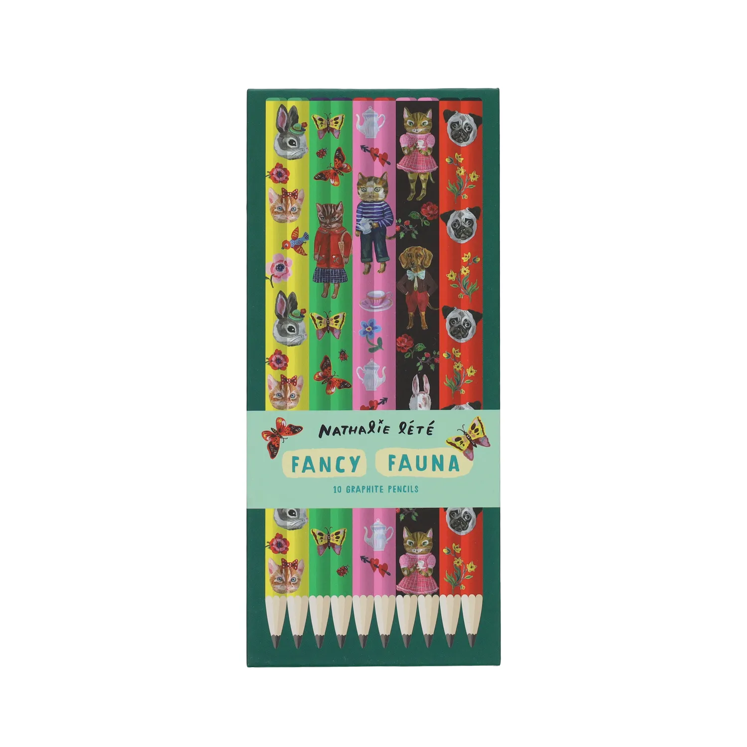Chronicle Books Fancy Fauna blyanter 10 stk HB dyr