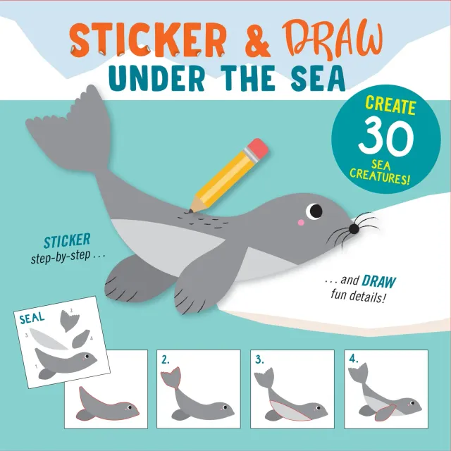 Peter Pauper Press Sticker Draw klistremerkebok hav