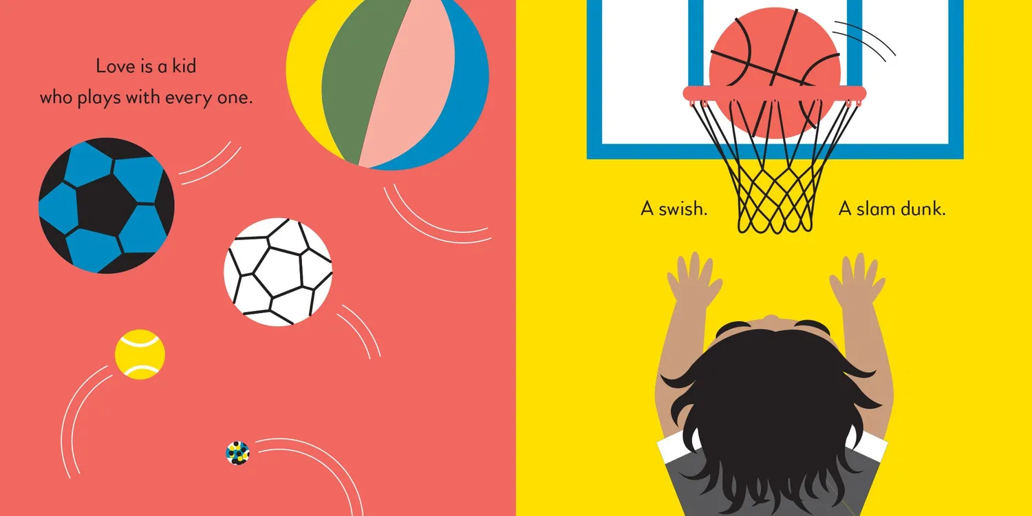 Abrams Love Is a Ball pappbok småbarn ballglede