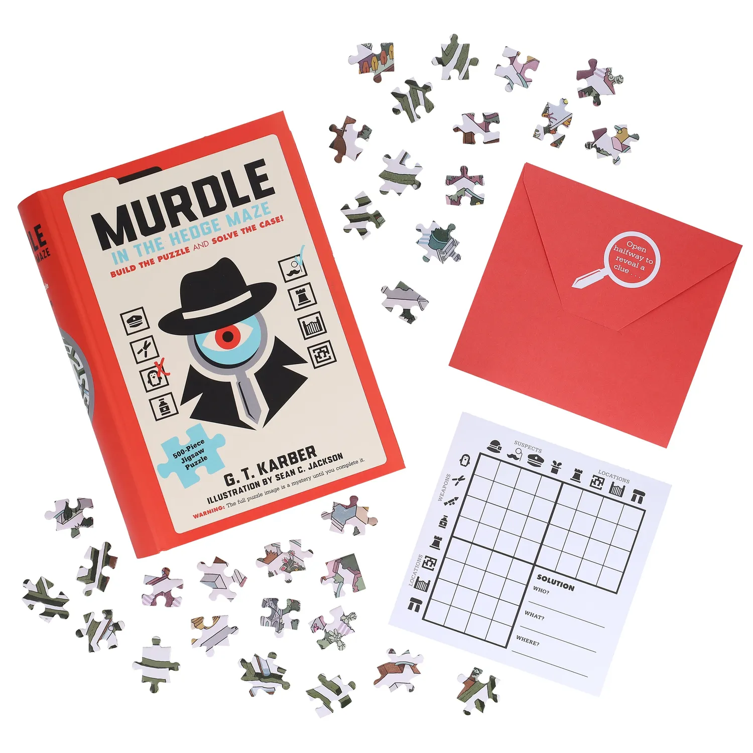 Murdle Hedge Maze puslespill 500 brikker krimlabyrint
