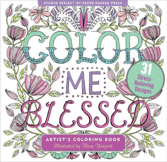 Peter Pauper Press Color Me Blessed fargebok 31 sider ro