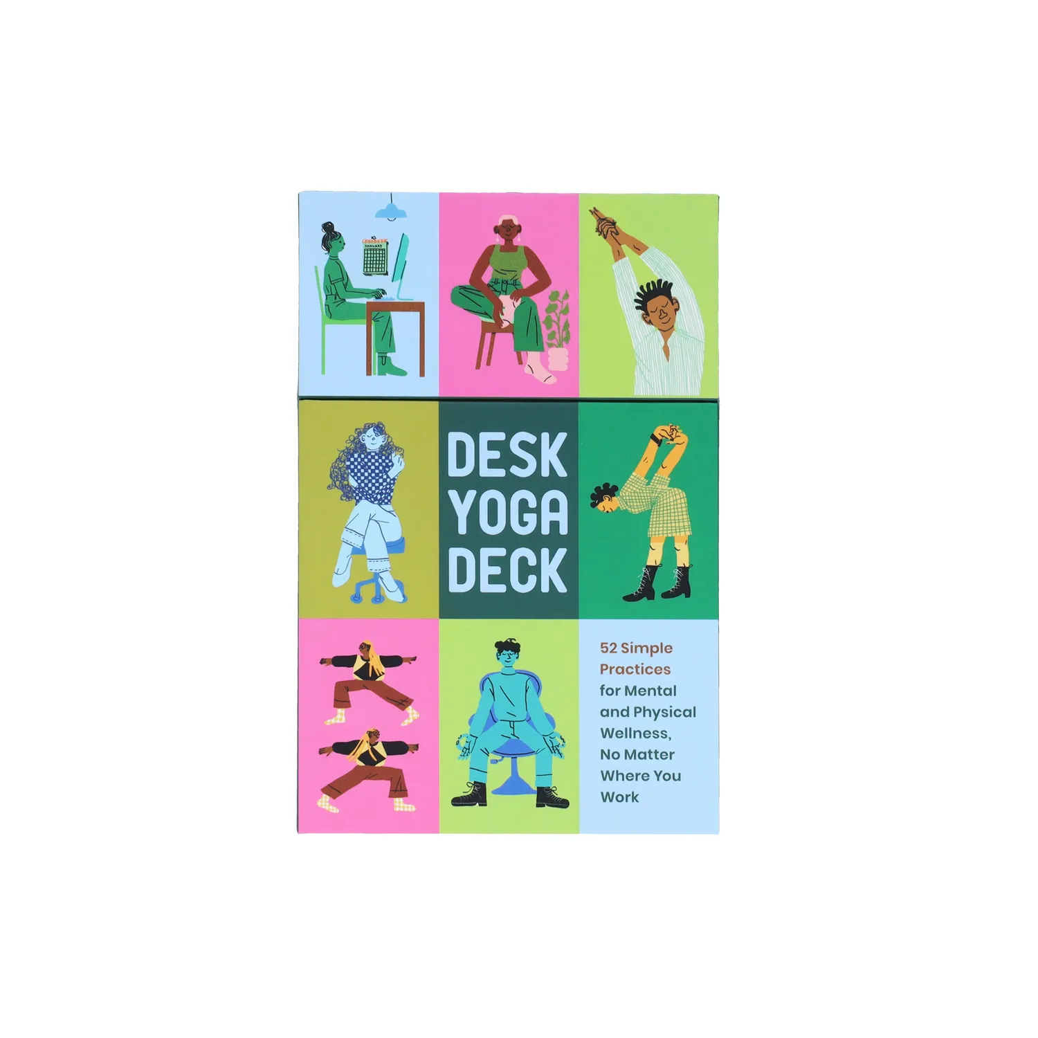 Chronicle Books Desk Yoga Deck kortstokk 52 øvelser ved pulten