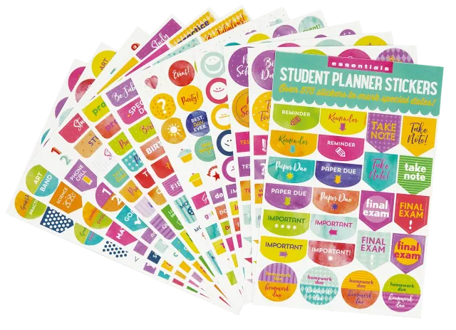 Essentials Student Planner klistremerker 575 stk fargerike