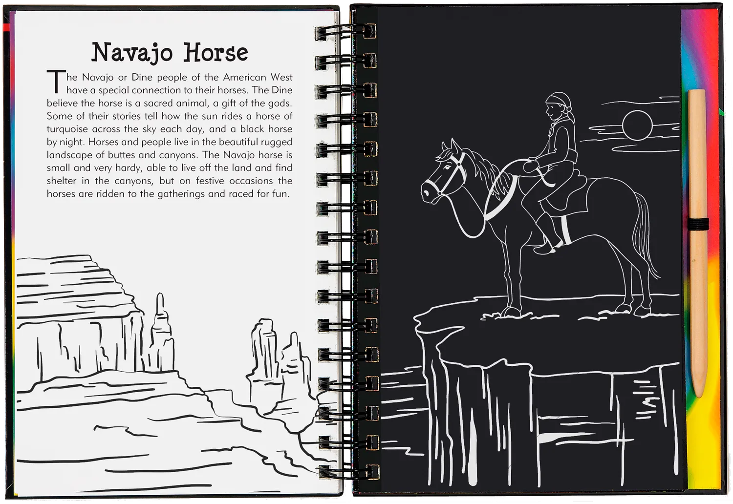 Peter Pauper Scratch and Sketch Horses skrapebok hester