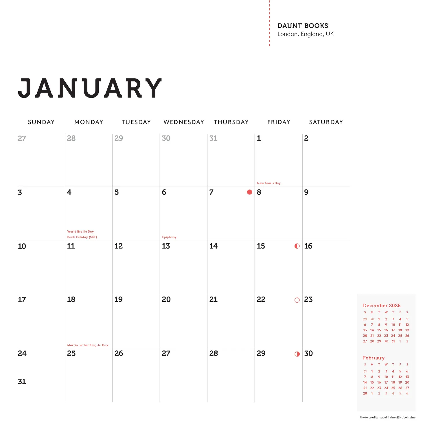 Abrams & Chronicle Books This Is My Bookstore veggkalender 2027