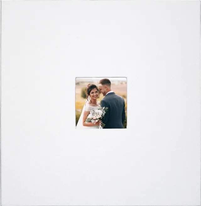 Peter Pauper Press White Linen fotoalbum hvit 40 sider selvklebende