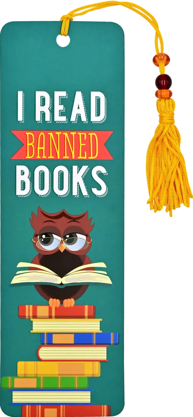 Peter Pauper Press I Read Banned Books bokmerke med perler
