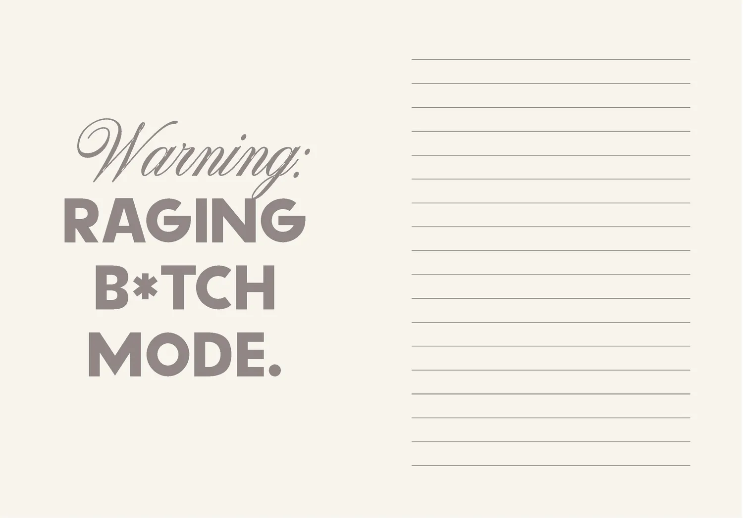 Chronicle F*ck Menopause journal notatbok humor gave