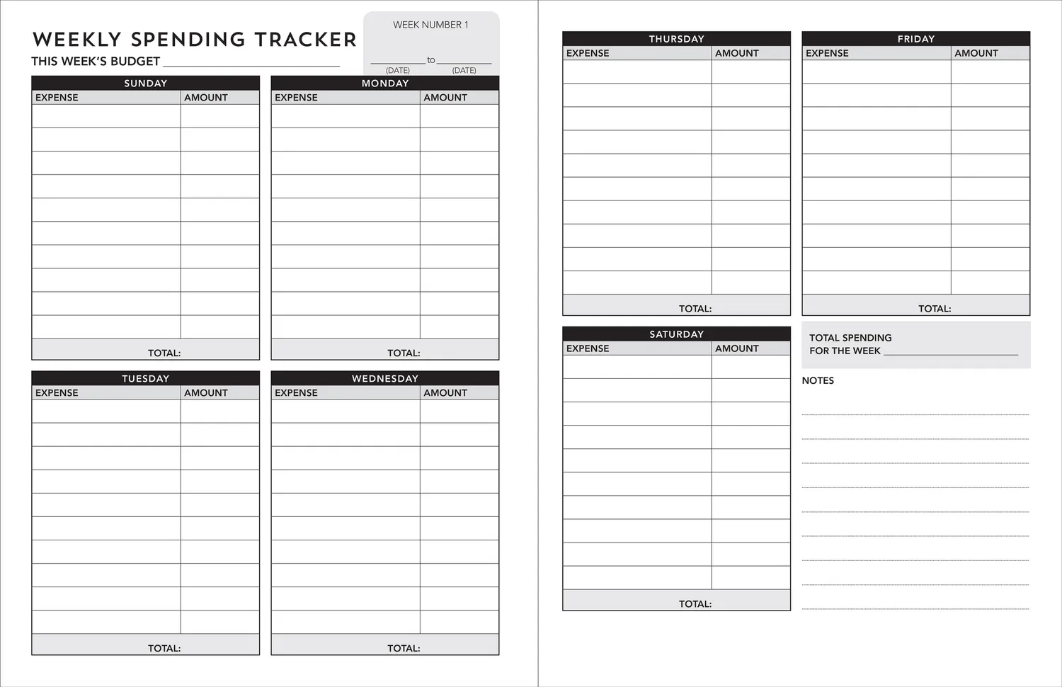 Peter Pauper Press Weekly Budget Planner budsjettbok udatert