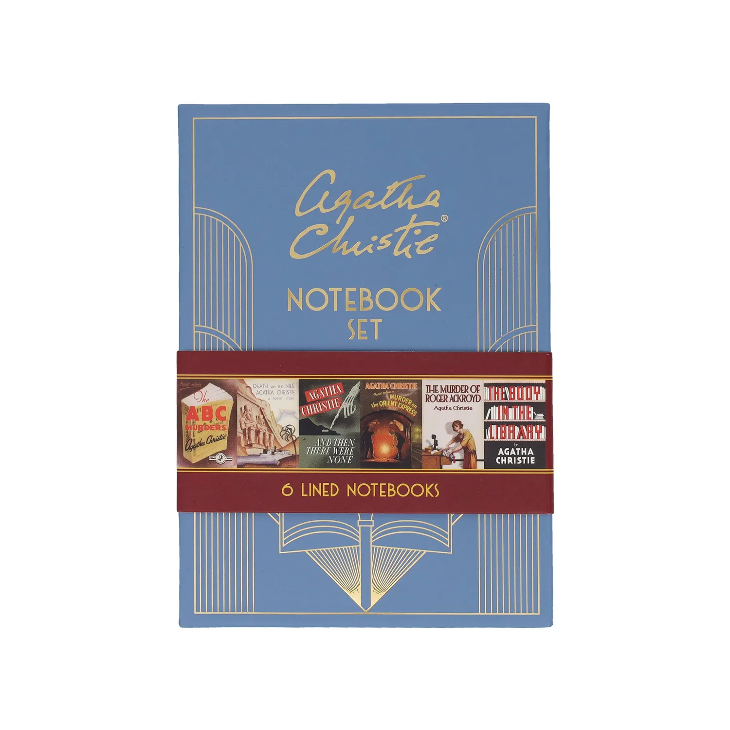 Abrams and Chronicle Agatha Christie notatboksett 6-pak linjert