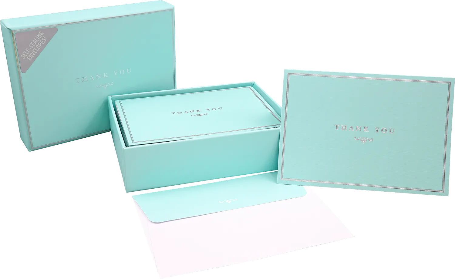 Peter Pauper Press Blue Elegance Thank You Notes takkekort 14-pk