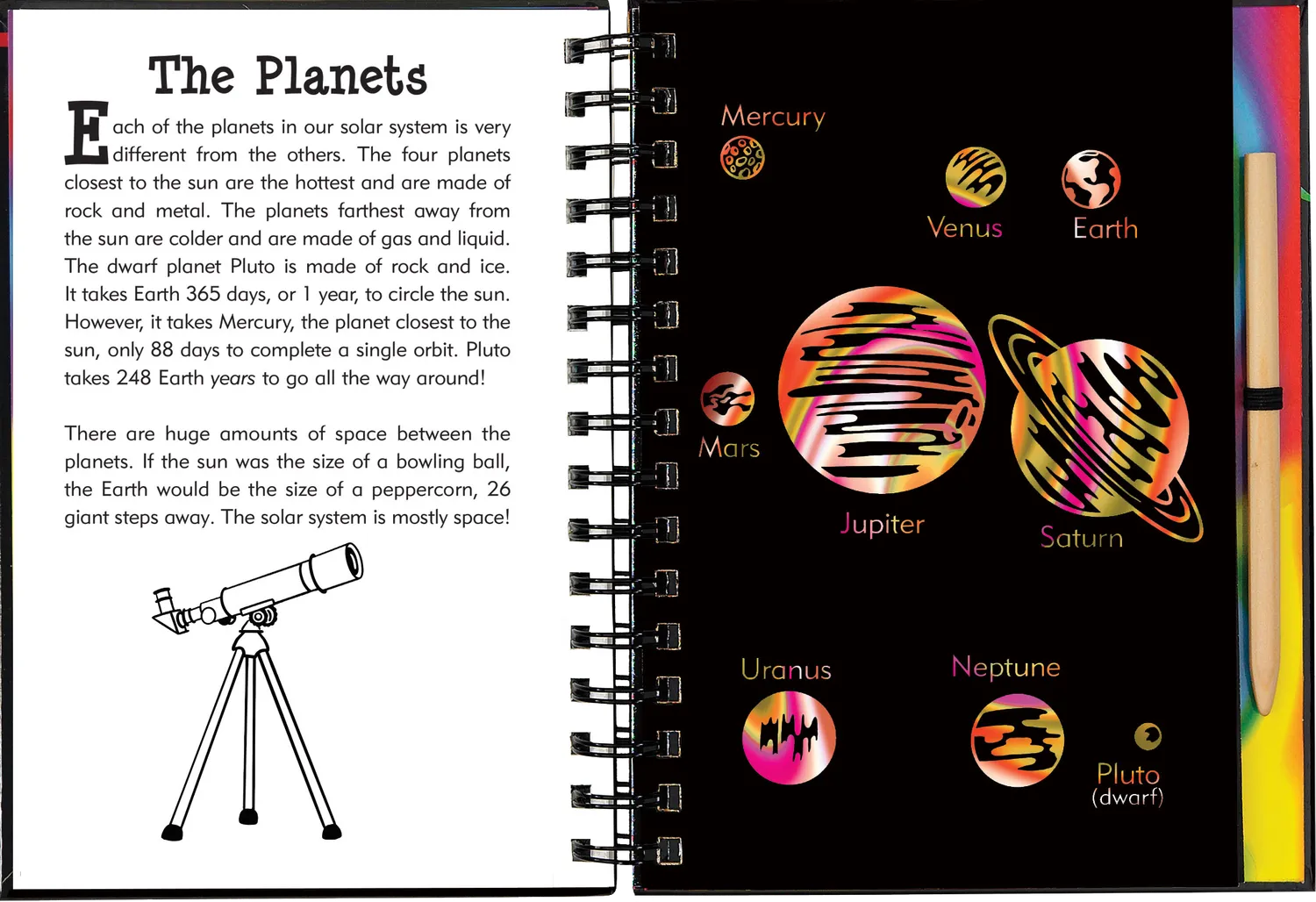 Peter Pauper Press Solar System Scratch and Sketch skrapebok