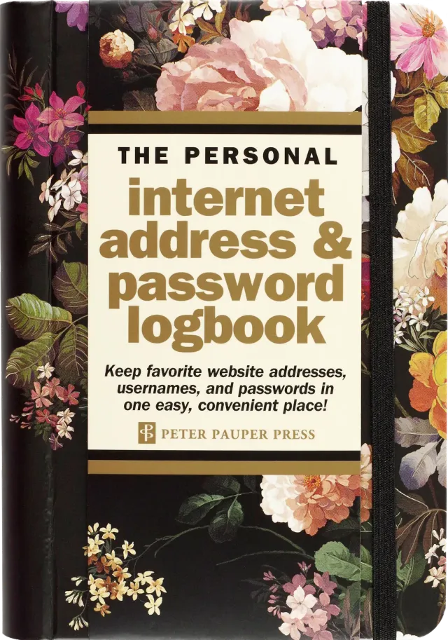 Peter Pauper Press Midnight Floral passordbok 144 sider