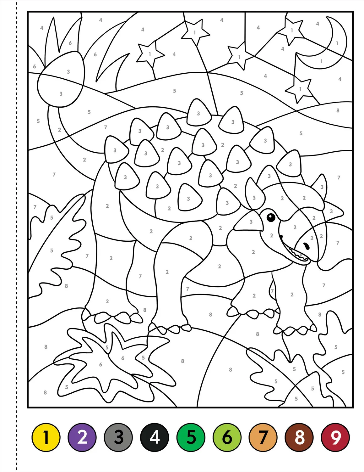 Peter Pauper Press My First Color-by-Number Dinosaurs fargebok