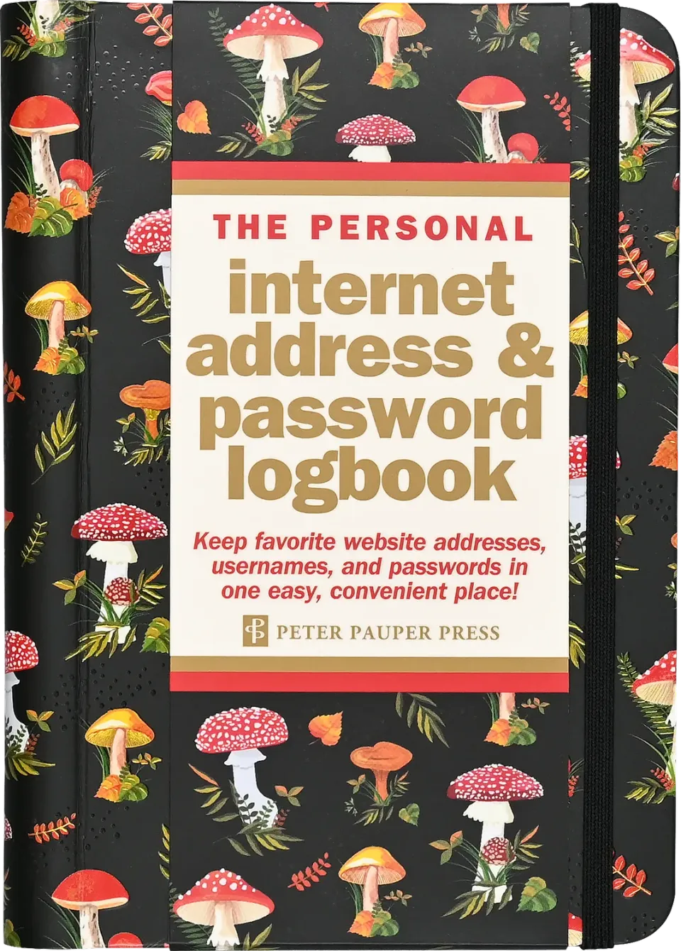Peter Pauper Press Mushrooms passordbok A-Å 144 sider