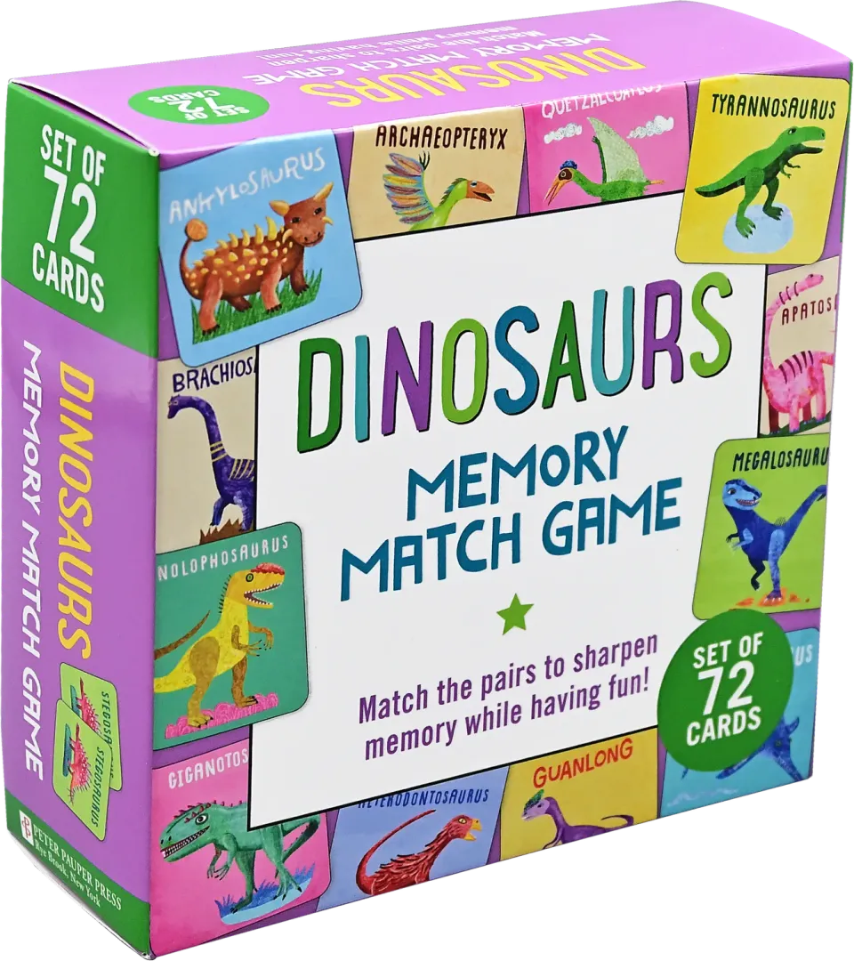 Peter Pauper Press Dinosaurs memo-spill 72 kort