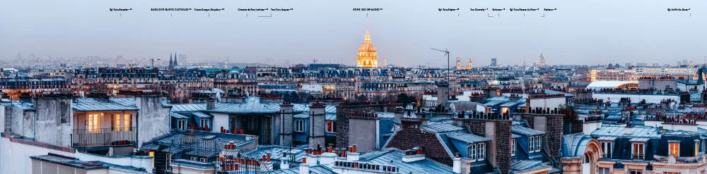 Abrams Rooftop Paris innbundet panoramabok gave slipcase