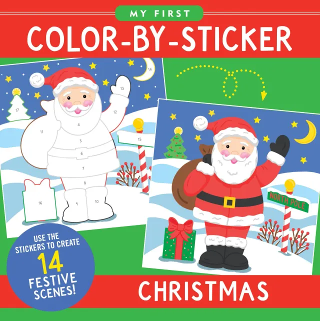 Peter Pauper Press My First Color-by-Sticker Book Christmas klistremerkebok