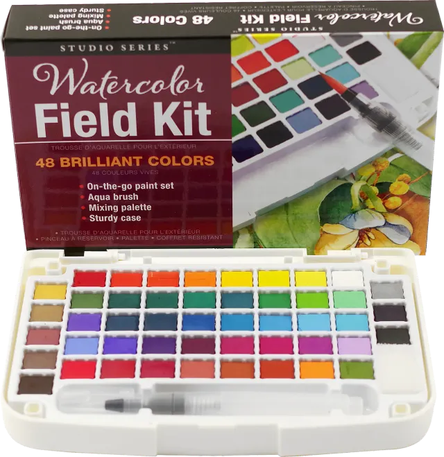 Peter Pauper Press Studio Series Watercolor Field Kit akvarellsett 48