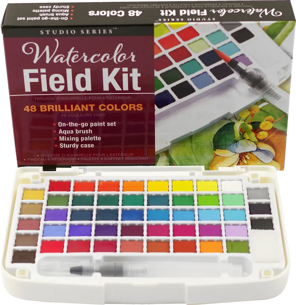 Peter Pauper Press Studio Series Watercolor Field Kit akvarellsett 48