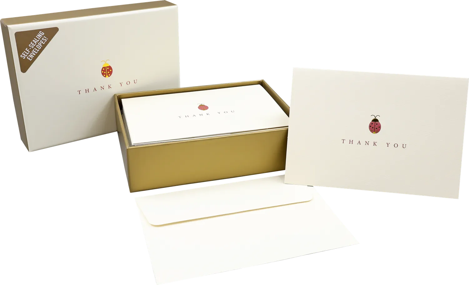 Peter Pauper Press Ladybug Thank You takkekort 14-pakning