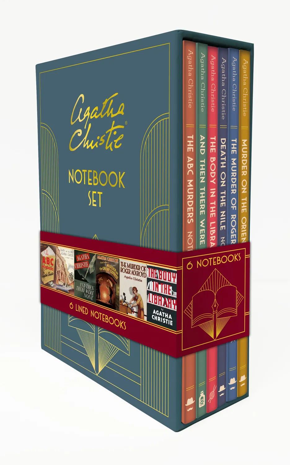 Abrams and Chronicle Agatha Christie notatboksett 6-pak linjert