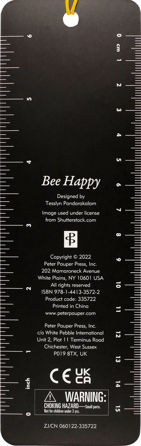 Peter Pauper Press Bee Happy bokmerke perler gul