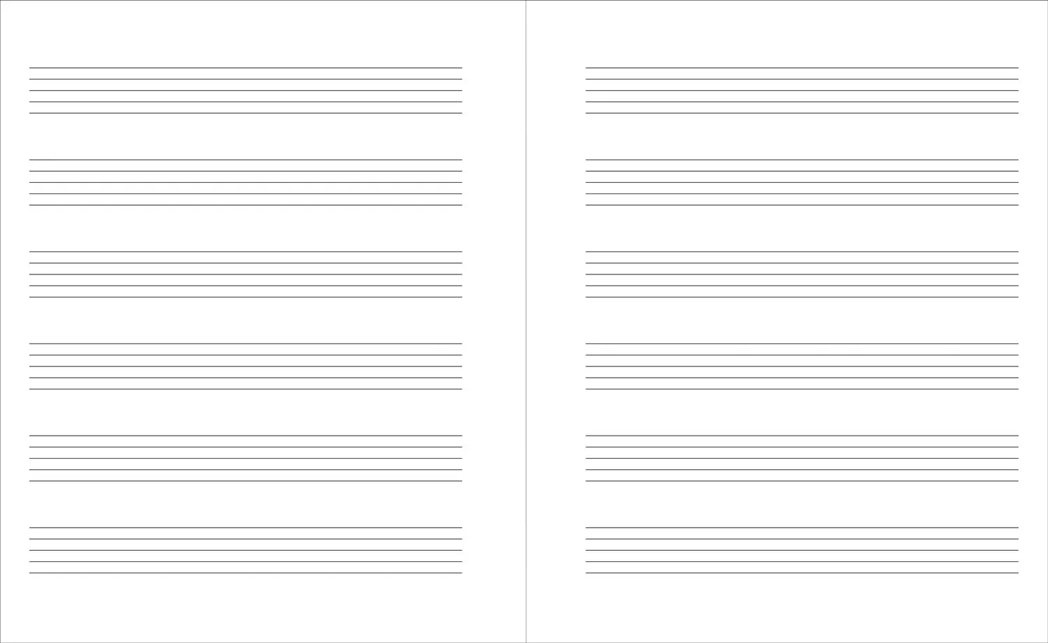 Peter Pauper Press Music Manuscript Wide Staff notebok 96 sider