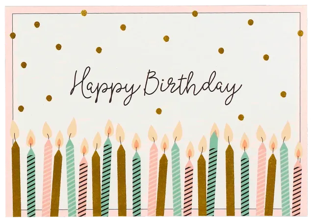 Peter Pauper Press Happy Birthday gratulasjonskort 14-pakning folie