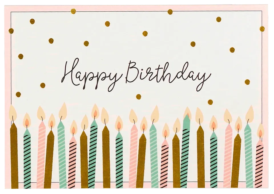 Peter Pauper Press Happy Birthday gratulasjonskort 14-pakning folie