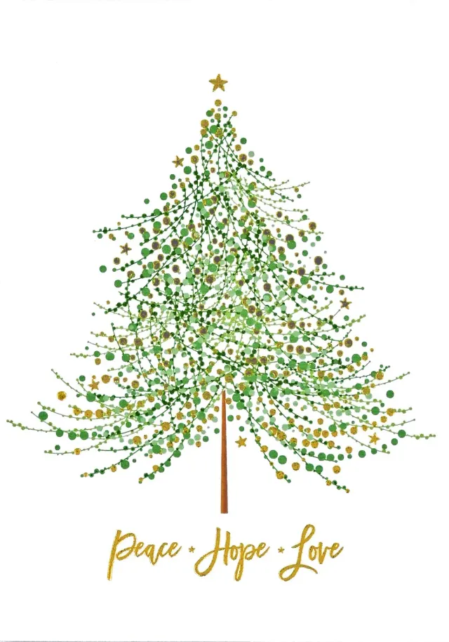Peter Pauper Press Tree of Festive Wishes julekort 20 stk