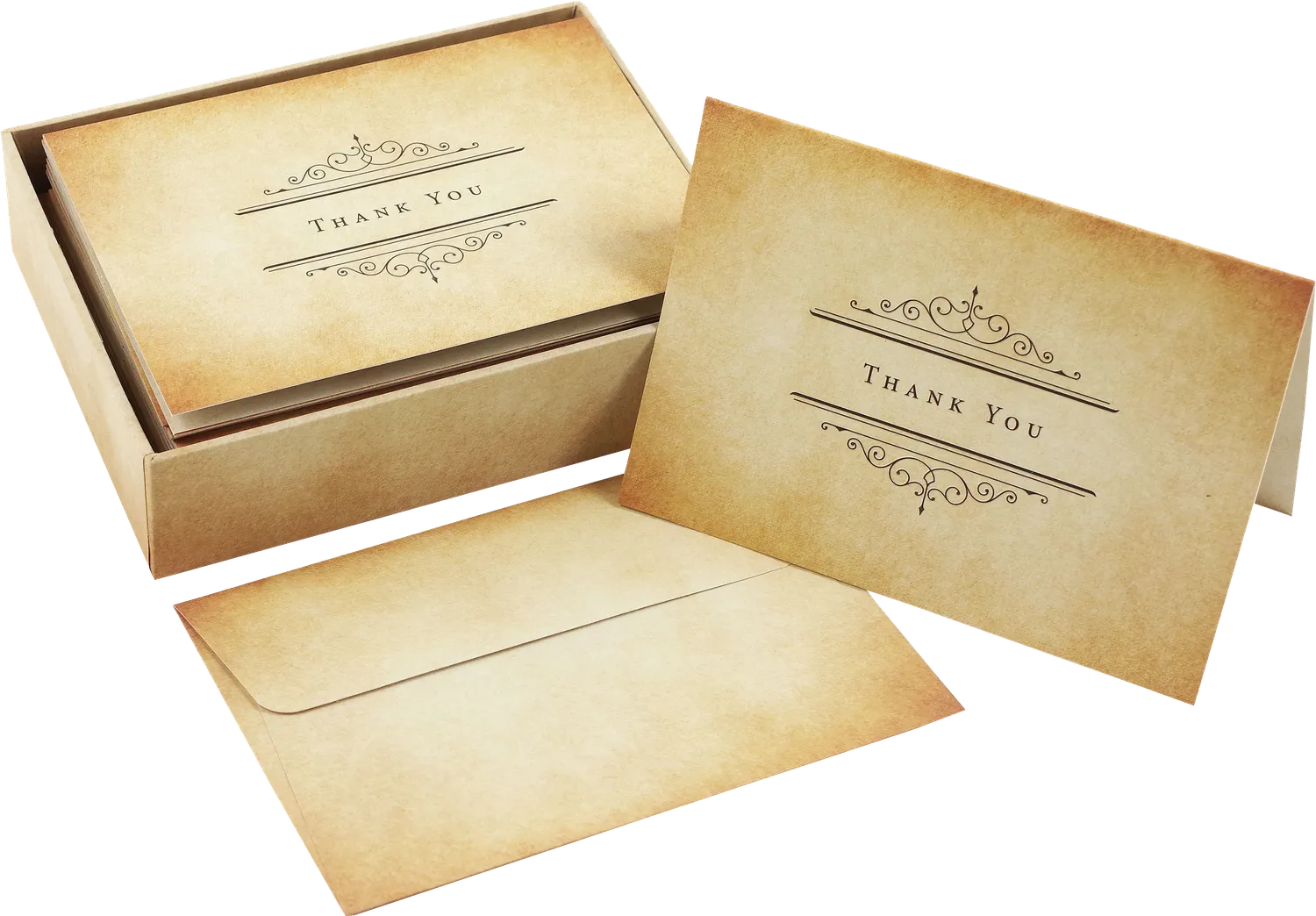 Peter Pauper Press Vintage Parchment takkekort 14-pakn blanke
