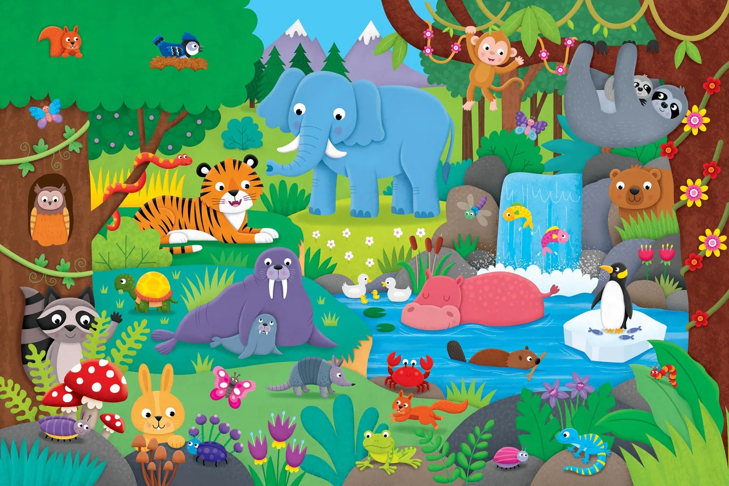 Peter Pauper Press Animal Kingdom gulvpuslespill 48 brikker