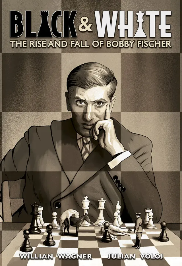 Abrams Black White Bobby Fischer innbundet sjakkbiografi