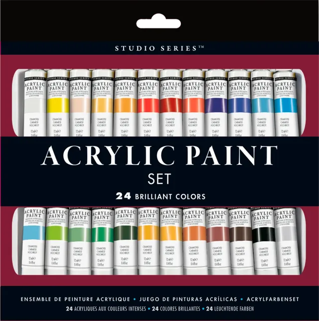 Peter Pauper Press Studio Series Acrylic Paint Set akrylmaling 24 farger