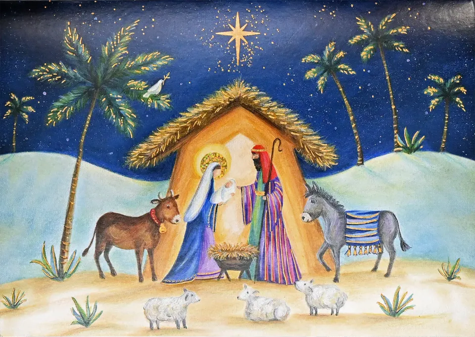 Peter Pauper Press Holy Night julekort deluxe 20-pakning