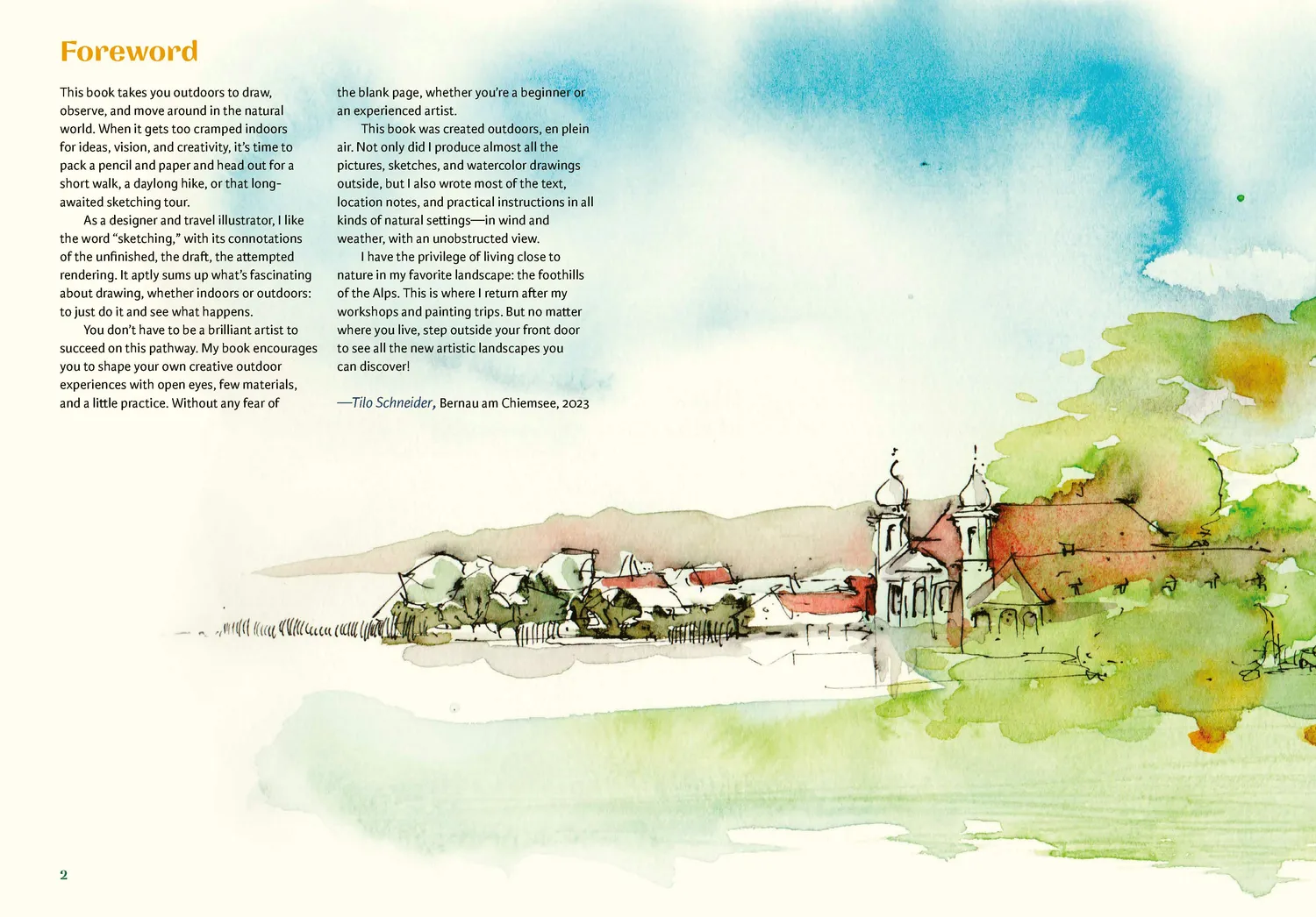 Sketching Outside illustrert guide pocket akvarell ute