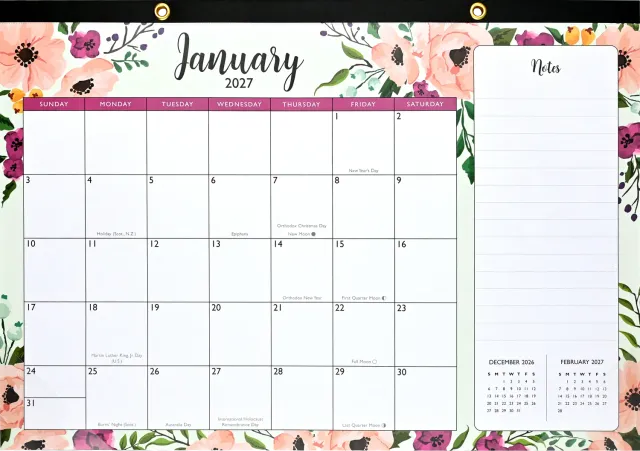 Peter Pauper Press Floral kalender 2027 skrivebord