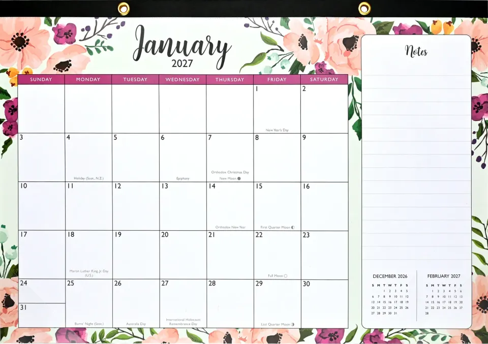 Peter Pauper Press Floral kalender 2027 skrivebord