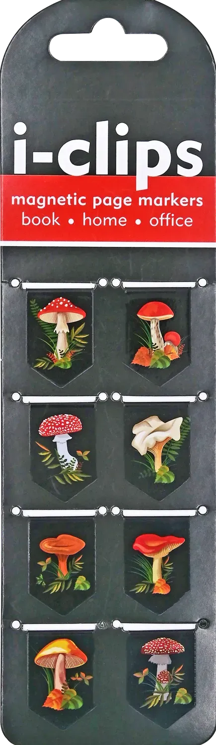 Peter Pauper Press Mushrooms i-clips magnetiske bokmerker 8-pakning
