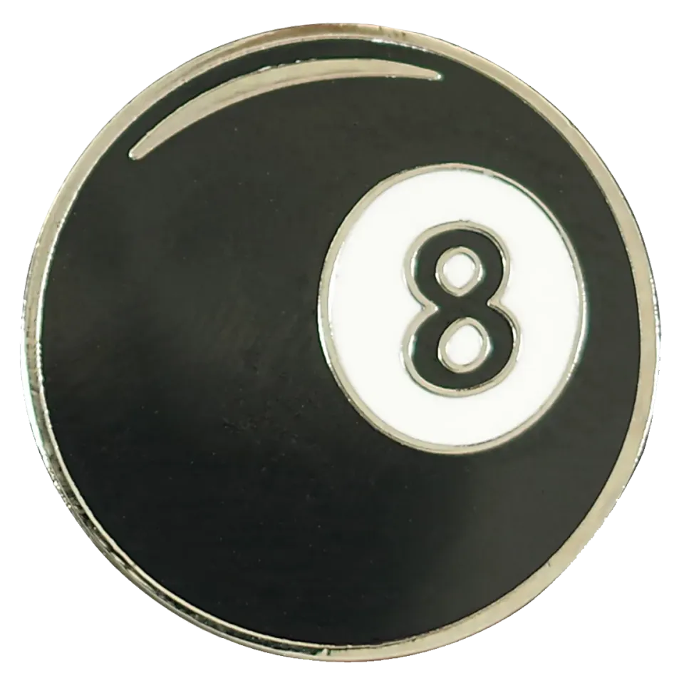 Peter Pauper Press 8 Ball emaljenål med gaveeske hard emalje