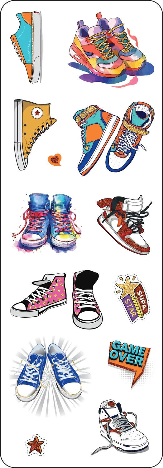 Peter Pauper Press Sporty Shoes klistremerker 80 stk