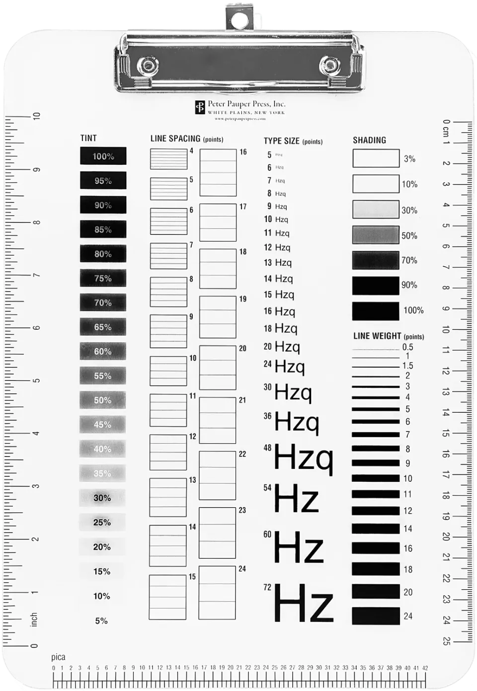 Peter Pauper Press Graphic Arts klemmebrett A4 akryl