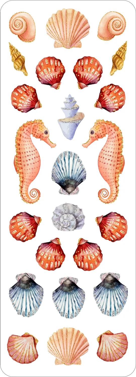 Peter Pauper Press Seashells klistremerker 100+ stk