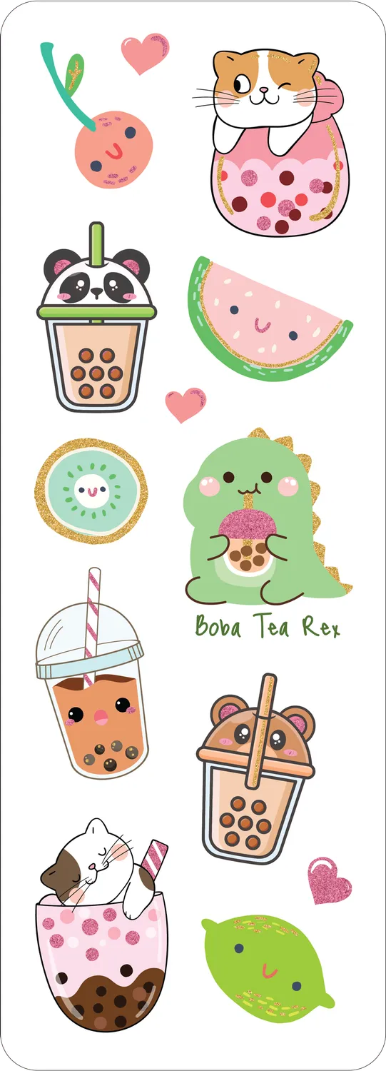Peter Pauper Press Bubble Tea klistremerkesett 75 stk