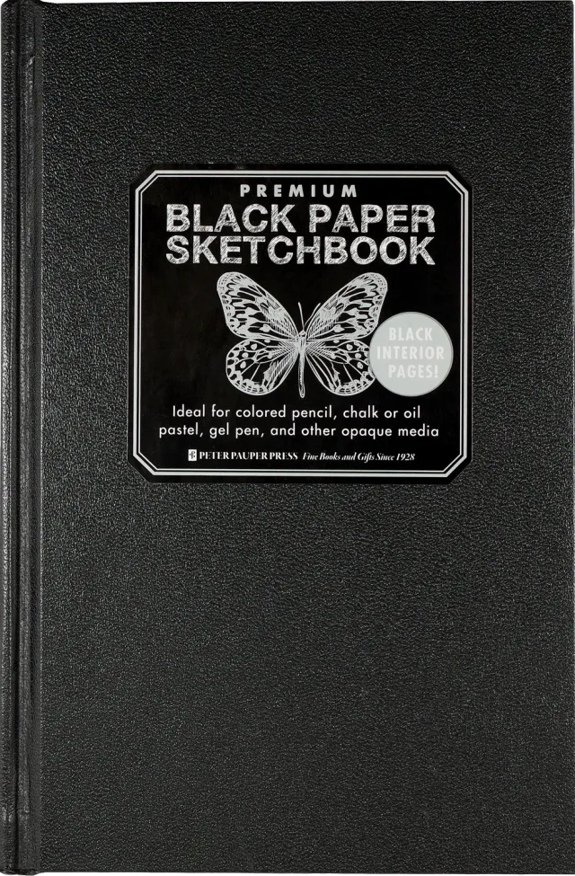 Peter Pauper Press Premium skissebok svart papir 96 ark